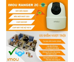 Camera IP Wifi IMOU Ranger 2C-D IPC-TA22CP-D 2MP Robo (1080p FHD, Đàm thoại 2 chiều, Xoay 360, Ko LAN, Kèm nguồn 5V)